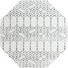 Marrakesh Lattice Collection Area Rug - Casablanca (Ivory Black) Octagon Ivory Black  lifestyle 25