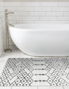 Marrakesh Lattice Collection Area Rug - Casablanca (Ivory Black) Runner Ivory Black  lifestyle 44