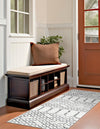 Marrakesh Lattice Collection Area Rug - Casablanca (Ivory Black) Runner Ivory Black  lifestyle 46