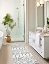 Marrakesh Lattice Collection Area Rug - Casablanca (Ivory Black) Runner Ivory Black  lifestyle 48