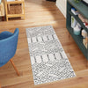 Marrakesh Lattice Collection Area Rug - Casablanca (Ivory Black) Runner Ivory Black  lifestyle 107