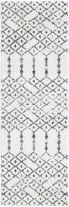 Marrakesh Lattice Collection Area Rug - Casablanca (Ivory Black) Runner Ivory Black  lifestyle 26