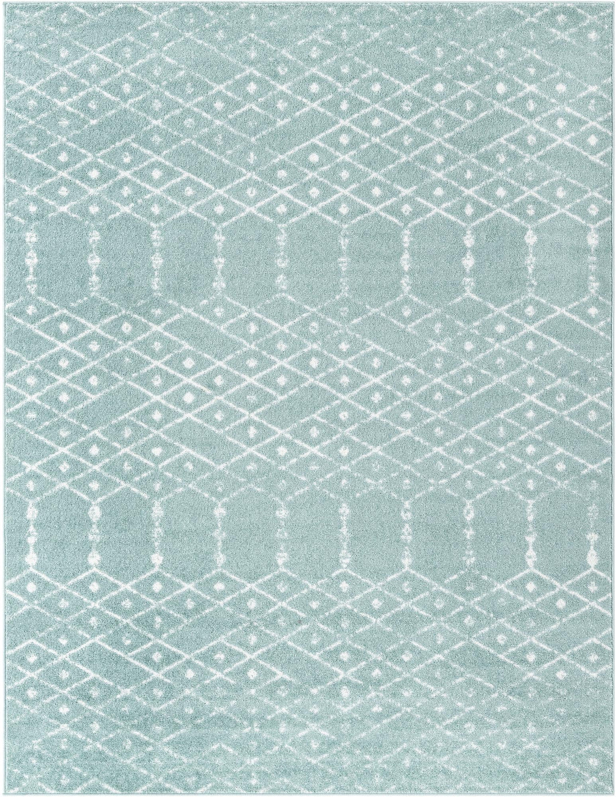 Marrakesh Lattice Collection Area Rug - Casablanca (Aqua) Rectangle Aqua  lifestyle 2
