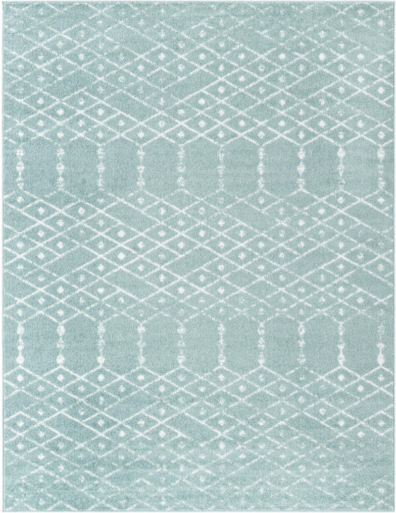 Marrakesh Lattice Collection Area Rug - Casablanca (Aqua) Rectangle Aqua  lifestyle 2
