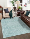 Marrakesh Lattice Collection Area Rug - Casablanca (Aqua) Rectangle Aqua  lifestyle 8