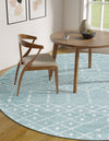 Marrakesh Lattice Collection Area Rug - Casablanca (Aqua) Round Aqua  lifestyle 51
