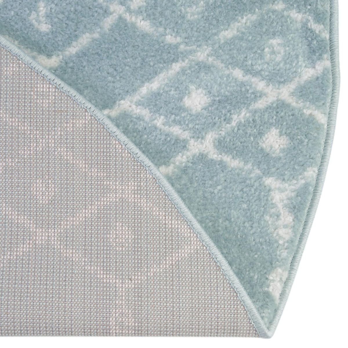 Marrakesh Lattice Collection Area Rug - Casablanca (Aqua) Round Aqua  lifestyle 76