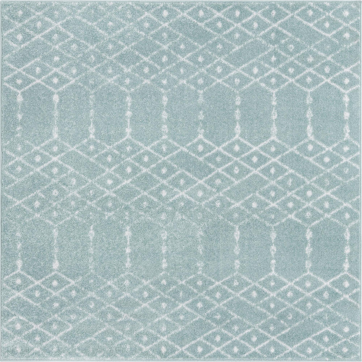 Marrakesh Lattice Collection Area Rug - Casablanca (Aqua) Square Aqua  lifestyle 25