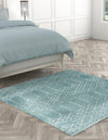 Marrakesh Lattice Collection Area Rug - Casablanca (Aqua) Square Aqua  lifestyle 35