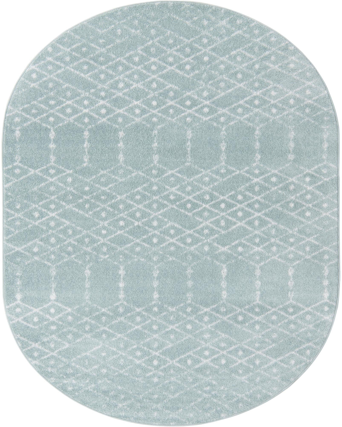 Marrakesh Lattice Collection Area Rug - Casablanca (Aqua) Oval Aqua  lifestyle 26