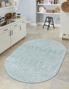 Marrakesh Lattice Collection Area Rug - Casablanca (Aqua) Oval Aqua  lifestyle 31
