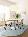Marrakesh Lattice Collection Area Rug - Casablanca (Aqua) Oval Aqua  lifestyle 44