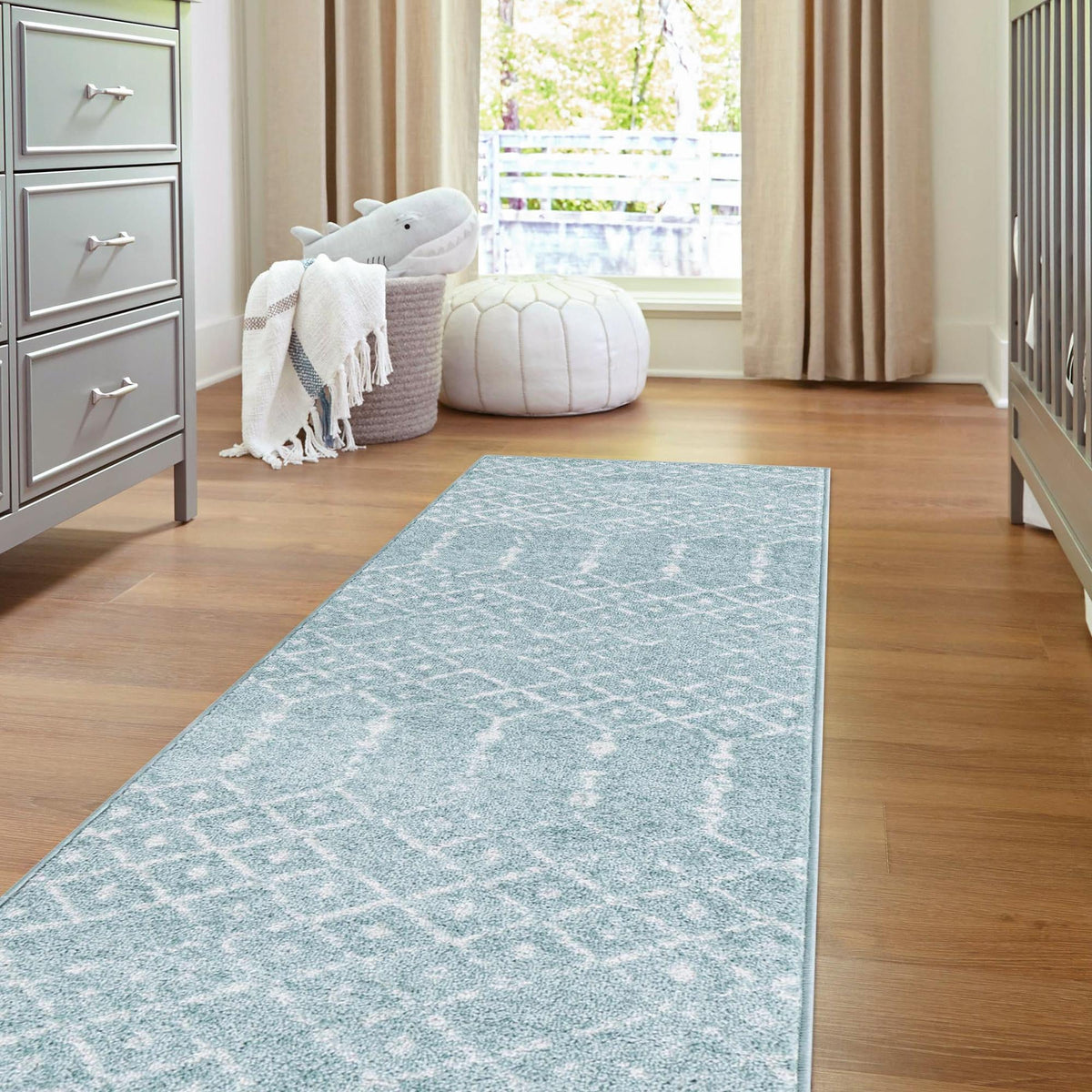 Marrakesh Lattice Collection Area Rug - Casablanca (Aqua) Runner Aqua  lifestyle 115