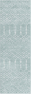 Marrakesh Lattice Collection Area Rug - Casablanca (Aqua) Runner Aqua  lifestyle 28