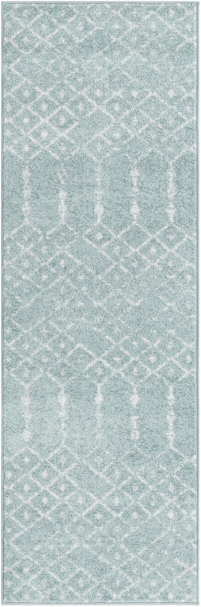 Marrakesh Lattice Collection Area Rug - Casablanca (Aqua) Runner Aqua  lifestyle 28