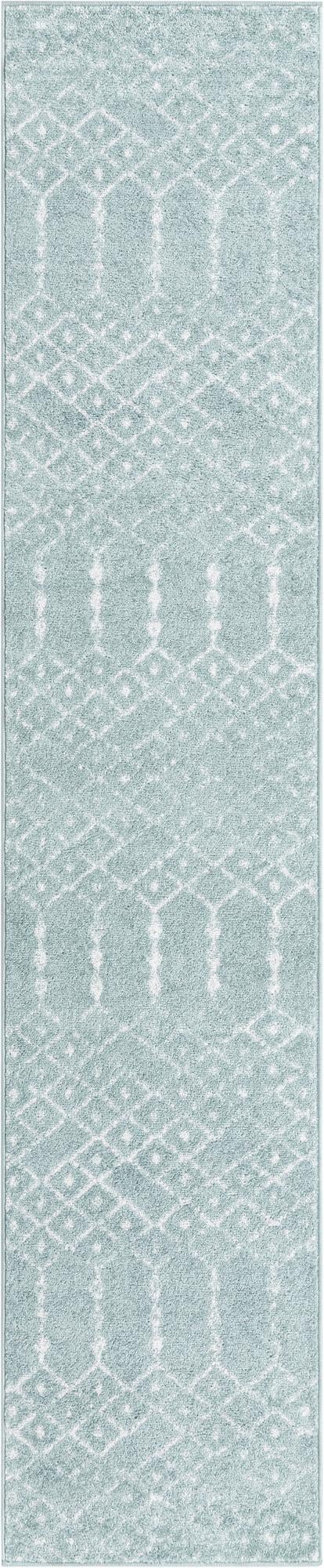 Marrakesh Lattice Collection Area Rug - Casablanca (Aqua) Runner Aqua  lifestyle 51