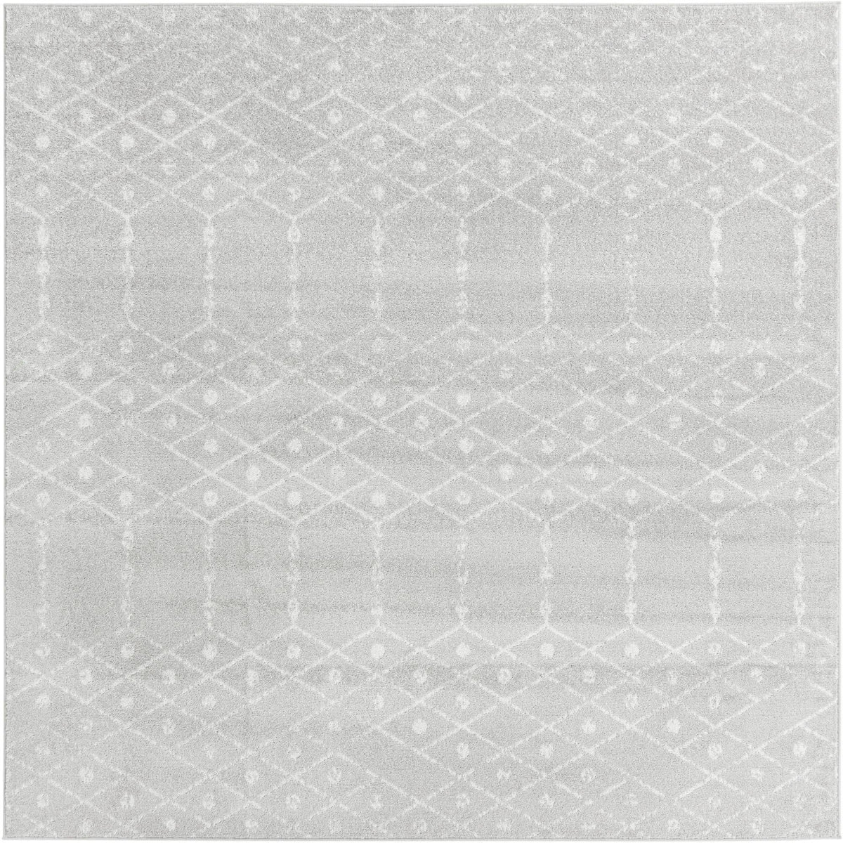 Marrakesh Lattice Collection Area Rug - Casablanca (Light Gray) Square Light Gray  lifestyle 23