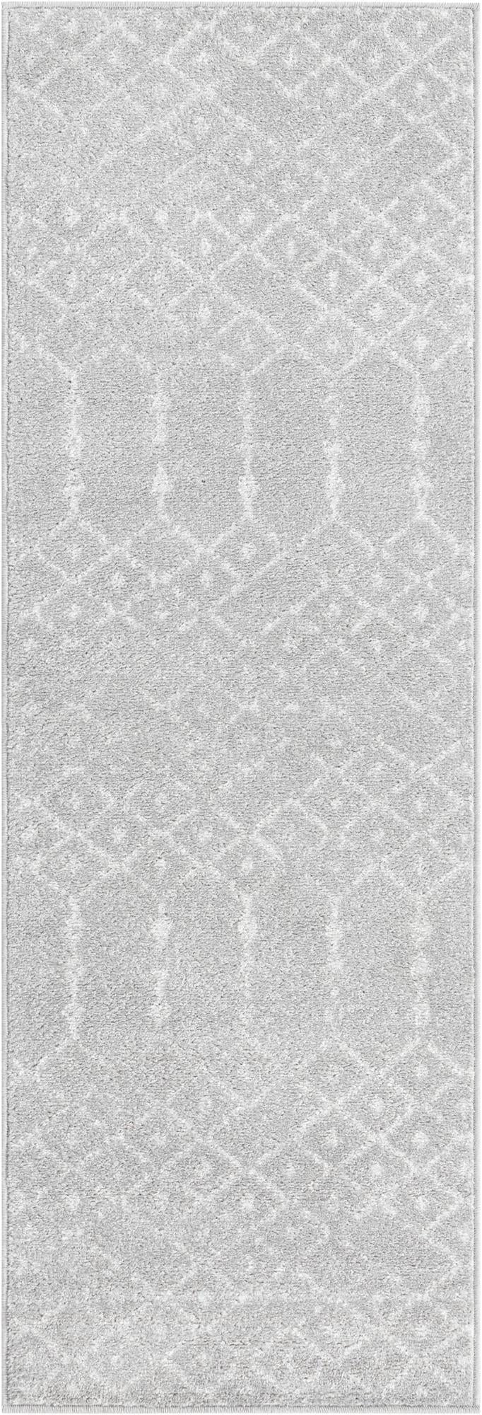 Marrakesh Lattice Collection Area Rug - Casablanca (Light Gray) Runner Light Gray  lifestyle 26