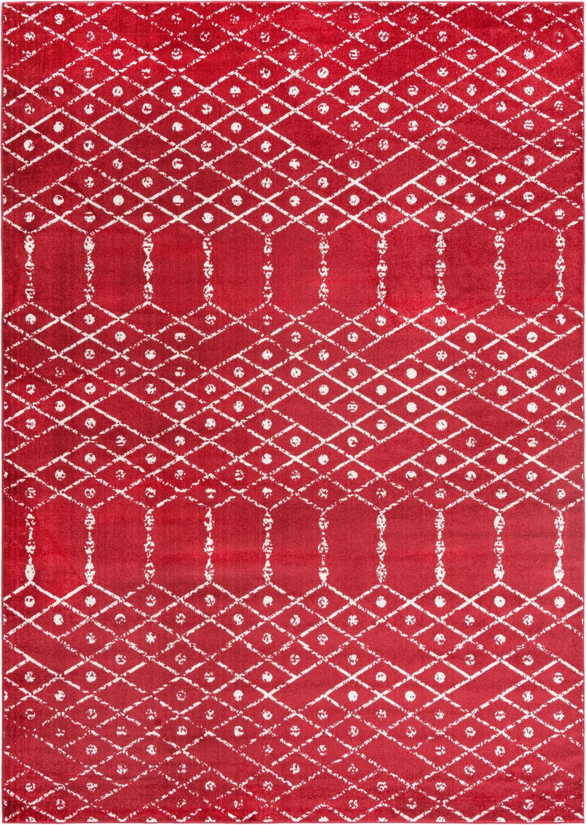 Marrakesh Lattice Collection Area Rug - Casablanca (Raspberry Pink) Rectangle Raspberry Pink Main