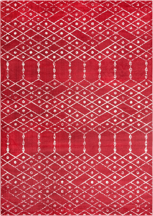 Marrakesh Lattice Collection Area Rug - Casablanca (Raspberry Pink) Rectangle Raspberry Pink Main