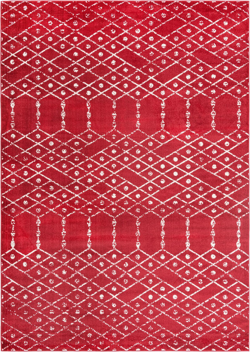 Marrakesh Lattice Collection Area Rug - Casablanca (Raspberry Pink) Rectangle Raspberry Pink Main