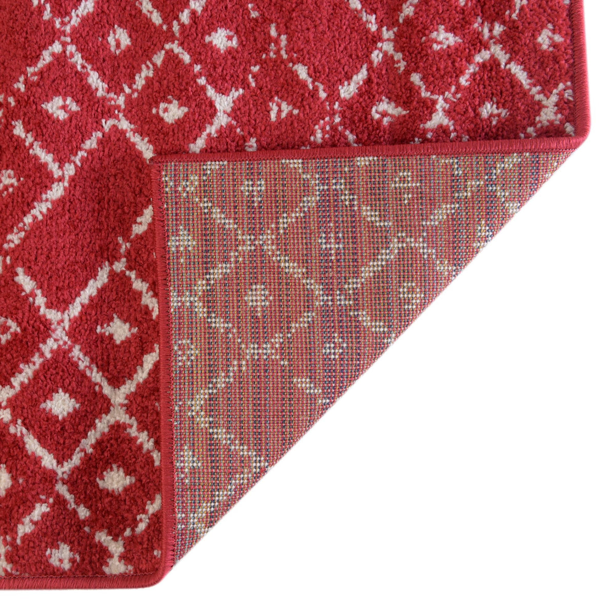 Marrakesh Lattice Collection Area Rug - Casablanca (Raspberry Pink) Rectangle Raspberry Pink  lifestyle 16
