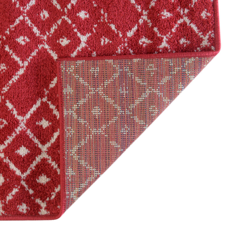 Marrakesh Lattice Collection Area Rug - Casablanca (Raspberry Pink) Rectangle Raspberry Pink  lifestyle 16