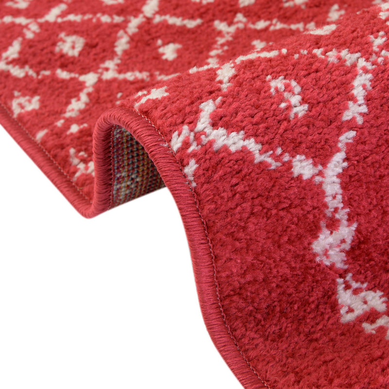 Marrakesh Lattice Collection Area Rug - Casablanca (Raspberry Pink) Rectangle Raspberry Pink  lifestyle 17