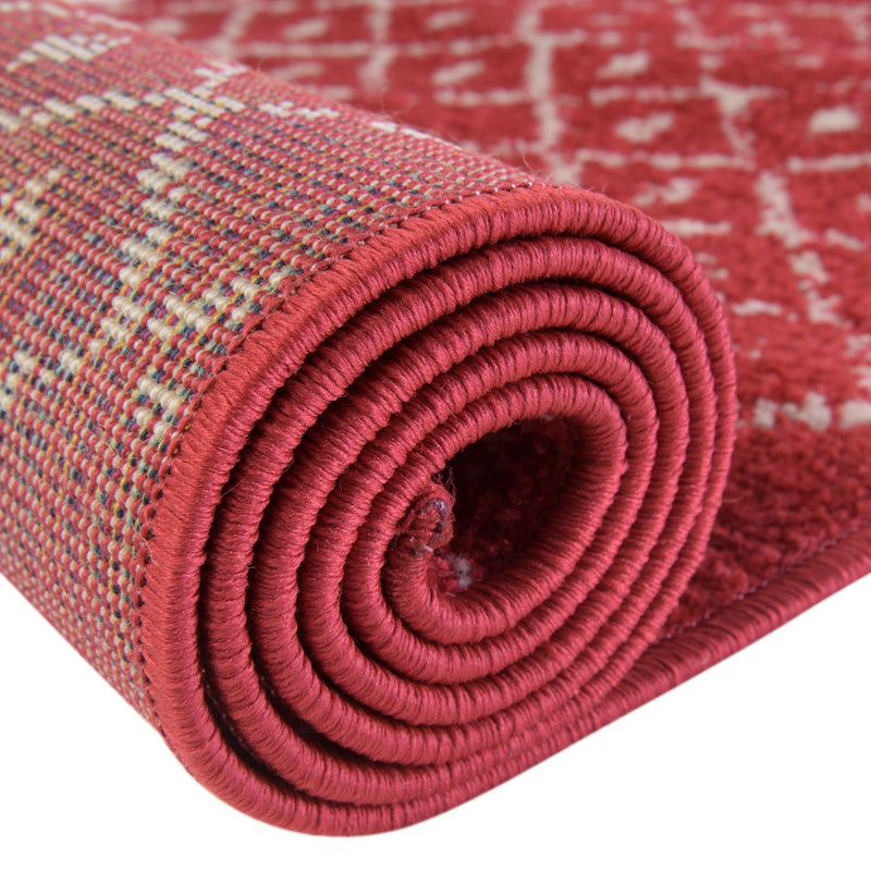 Marrakesh Lattice Collection Area Rug - Casablanca (Raspberry Pink) Rectangle Raspberry Pink  lifestyle 19