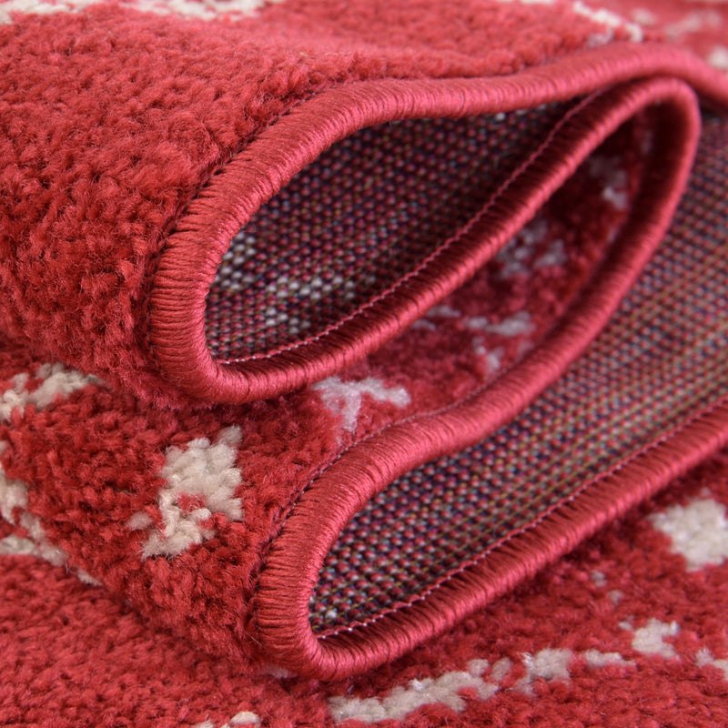 Marrakesh Lattice Collection Area Rug - Casablanca (Raspberry Pink) Rectangle Raspberry Pink  lifestyle 20