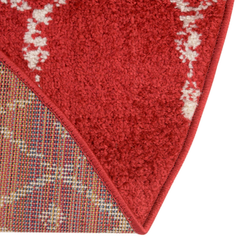 Marrakesh Lattice Collection Area Rug - Casablanca (Raspberry Pink) Round Raspberry Pink  lifestyle 73