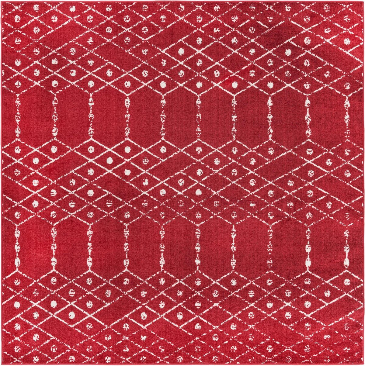 Marrakesh Lattice Collection Area Rug - Casablanca (Raspberry Pink) Square Raspberry Pink  lifestyle 23