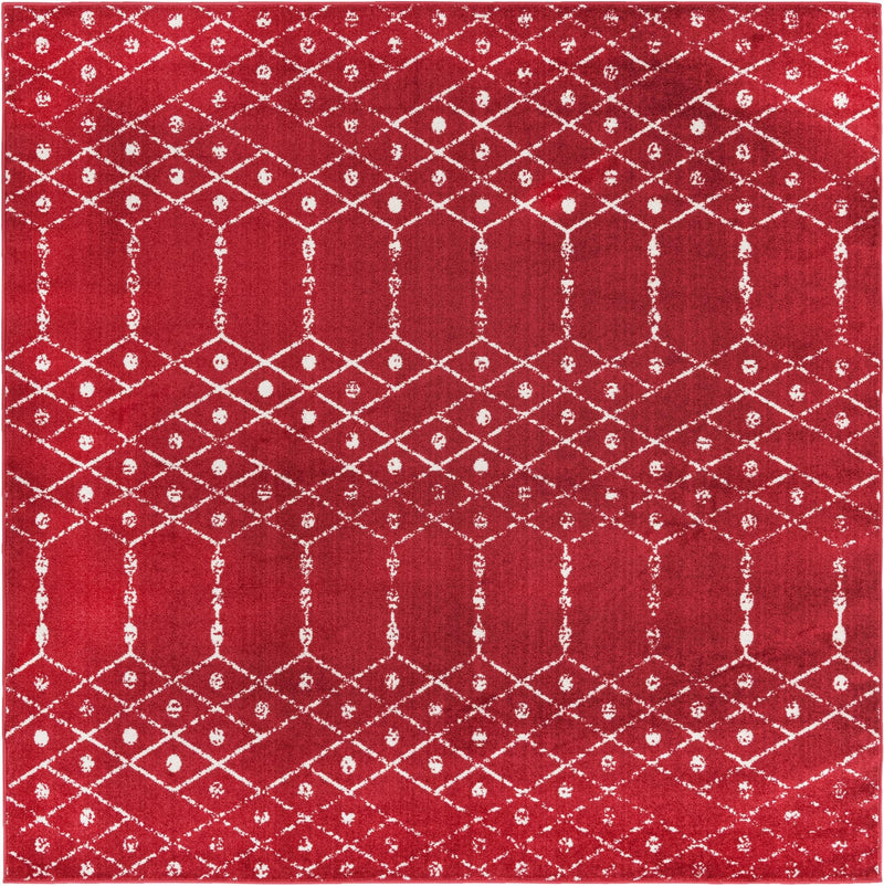Marrakesh Lattice Collection Area Rug - Casablanca (Raspberry Pink) Square Raspberry Pink  lifestyle 23