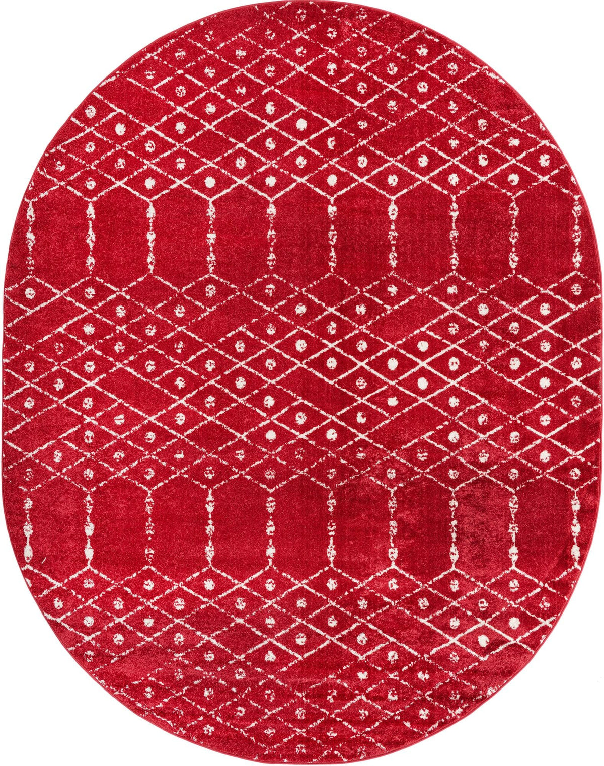 Marrakesh Lattice Collection Area Rug - Casablanca (Raspberry Pink) Oval Raspberry Pink  lifestyle 24