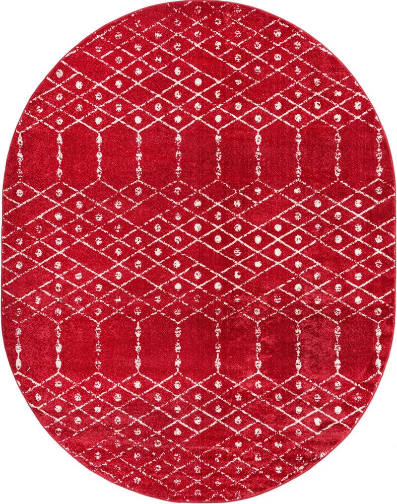 Marrakesh Lattice Collection Area Rug - Casablanca (Raspberry Pink) Oval Raspberry Pink  lifestyle 24