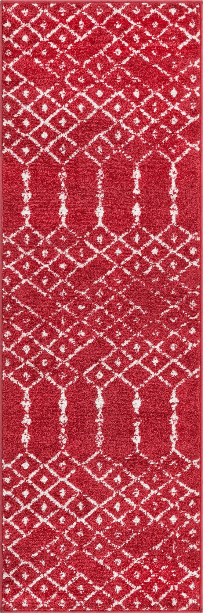 Marrakesh Lattice Collection Area Rug - Casablanca (Raspberry Pink) Runner Raspberry Pink  lifestyle 26
