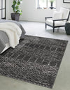 Marrakesh Lattice Collection Area Rug - Casablanca (Charcoal Gray) Rectangle Charcoal Gray  lifestyle 2