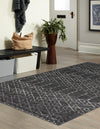 Marrakesh Lattice Collection Area Rug - Casablanca (Charcoal Gray) Rectangle Charcoal Gray  lifestyle 3