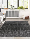 Marrakesh Lattice Collection Area Rug - Casablanca (Charcoal Gray) Rectangle Charcoal Gray  lifestyle 4