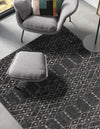 Marrakesh Lattice Collection Area Rug - Casablanca (Charcoal Gray) Rectangle Charcoal Gray  lifestyle 8