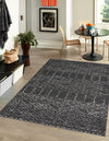 Marrakesh Lattice Collection Area Rug - Casablanca (Charcoal Gray) Rectangle Charcoal Gray  lifestyle 9