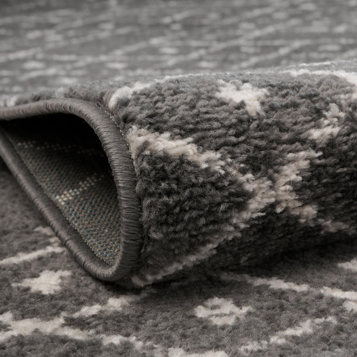 Marrakesh Lattice Collection Area Rug - Casablanca (Charcoal Gray) Rectangle Charcoal Gray  lifestyle 13
