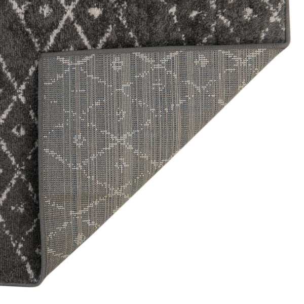 Marrakesh Lattice Collection Area Rug - Casablanca (Charcoal Gray) Rectangle Charcoal Gray  lifestyle 16