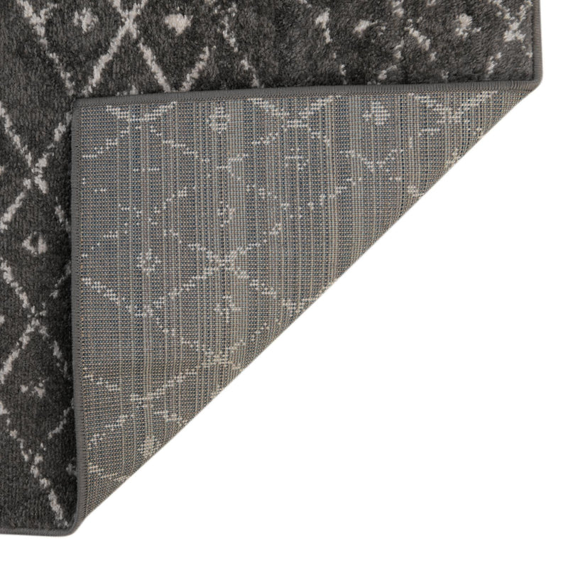 Marrakesh Lattice Collection Area Rug - Casablanca (Charcoal Gray) Rectangle Charcoal Gray  lifestyle 16