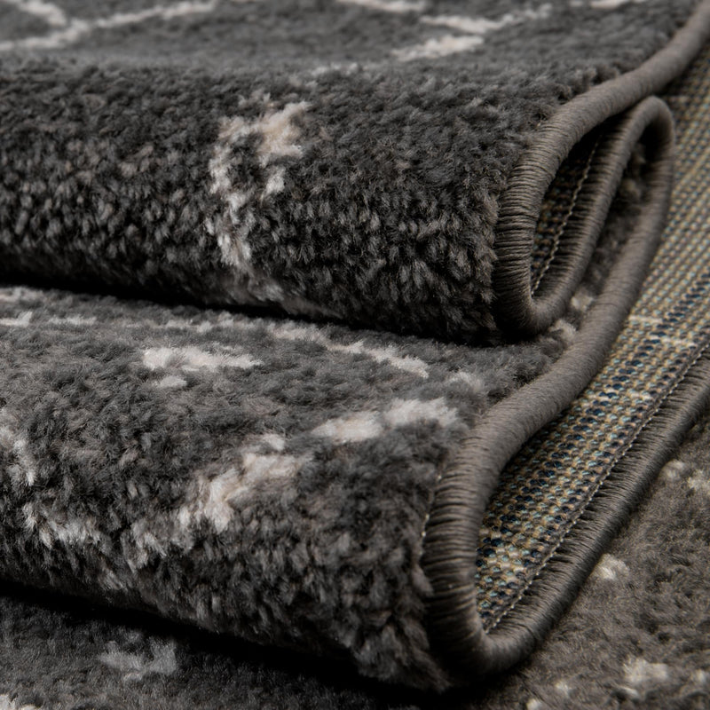 Marrakesh Lattice Collection Area Rug - Casablanca (Charcoal Gray) Rectangle Charcoal Gray  lifestyle 20