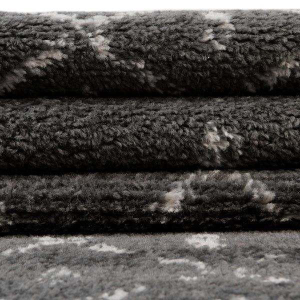 Marrakesh Lattice Collection Area Rug - Casablanca (Charcoal Gray) Rectangle Charcoal Gray  lifestyle 21