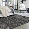 Marrakesh Lattice Collection Area Rug - Casablanca (Charcoal Gray) Rectangle Charcoal Gray  lifestyle 23