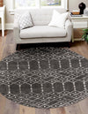 Marrakesh Lattice Collection Area Rug - Casablanca (Charcoal Gray) Round Charcoal Gray  lifestyle 29