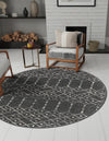 Marrakesh Lattice Collection Area Rug - Casablanca (Charcoal Gray) Round Charcoal Gray  lifestyle 47