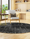 Marrakesh Lattice Collection Area Rug - Casablanca (Charcoal Gray) Round Charcoal Gray  lifestyle 50